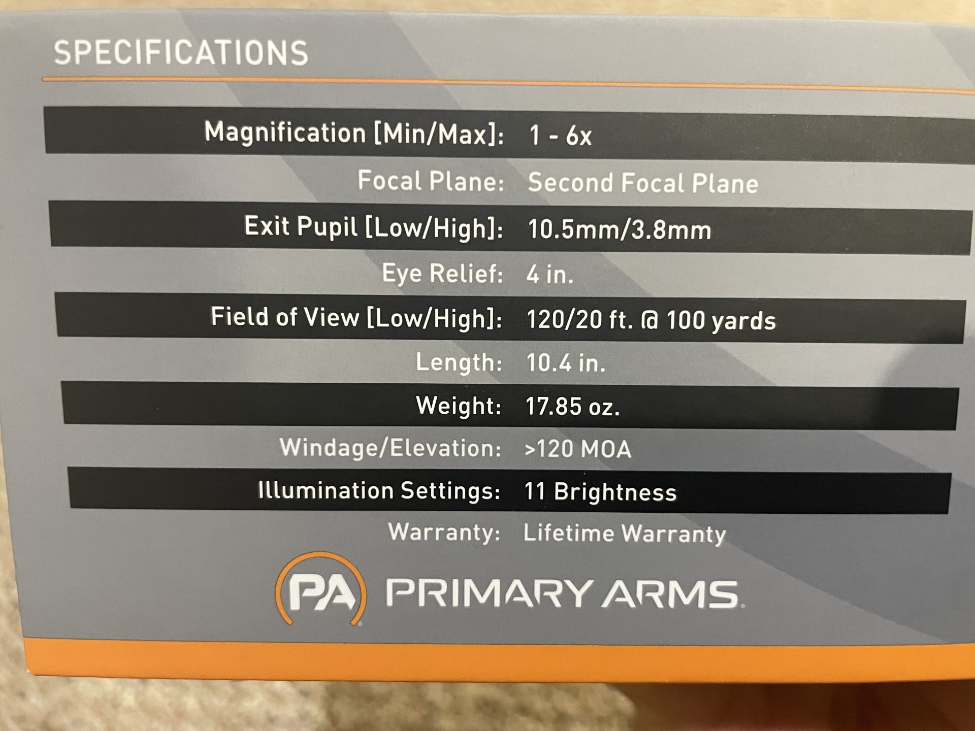 specifications