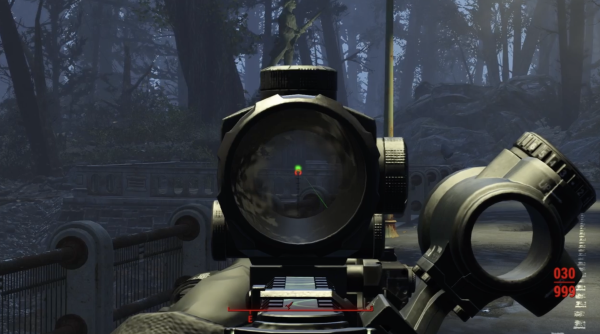 Zoom view through scope of the fallout 4 sig mcx rifle mod 